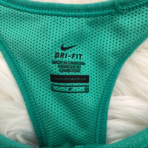 Nike Dri-Fit Dark Seafoam Green Racerback Tank Top - Picture 3 of 10